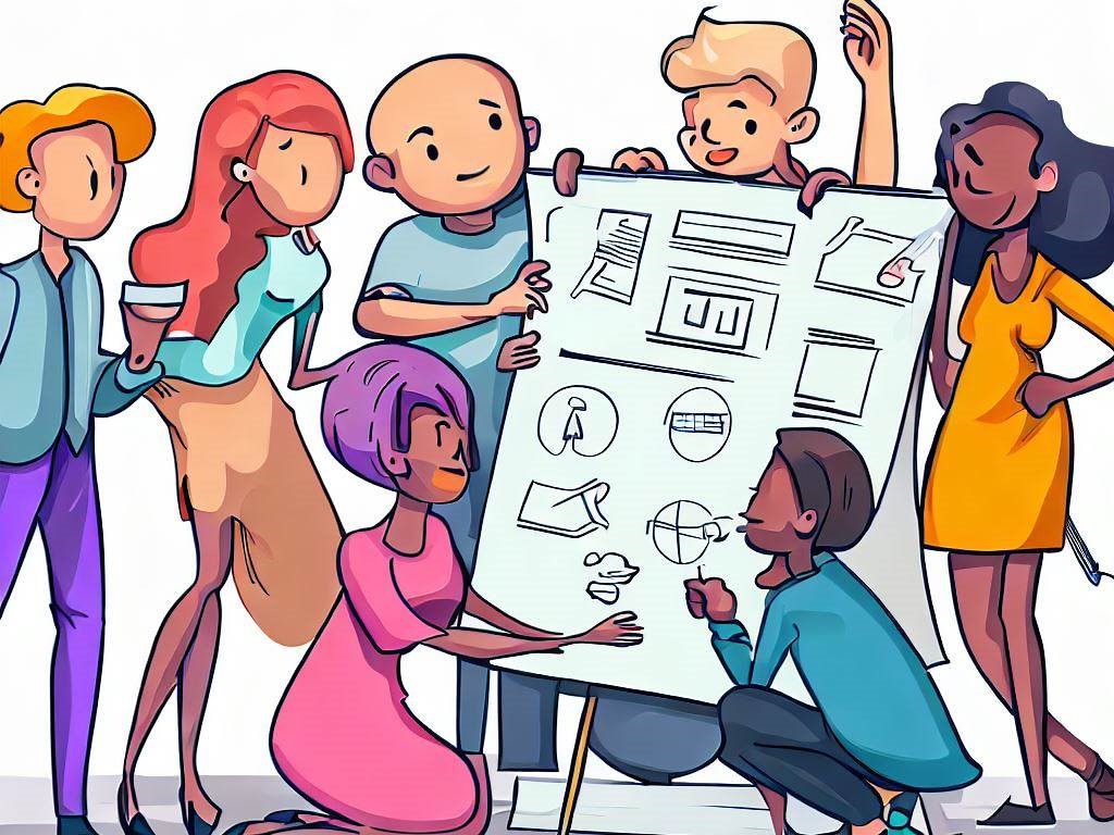 Image showing a group of community managers working of an action / content plan
