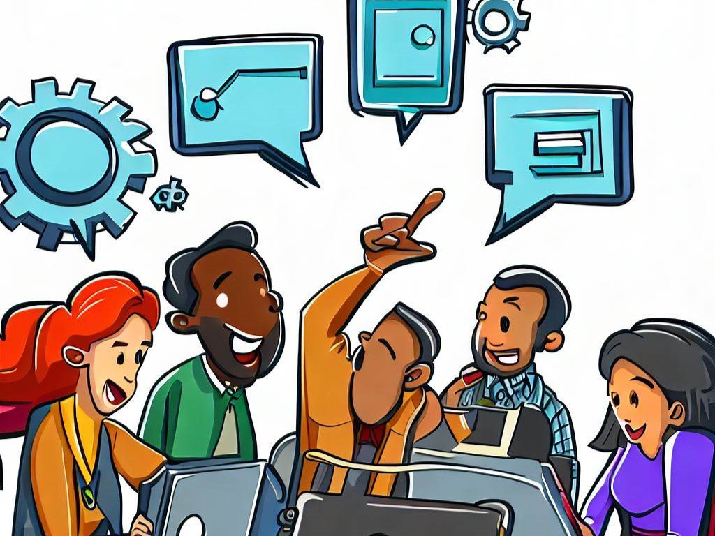 Image of a group of people working through and selecting the technology to support the community of practice