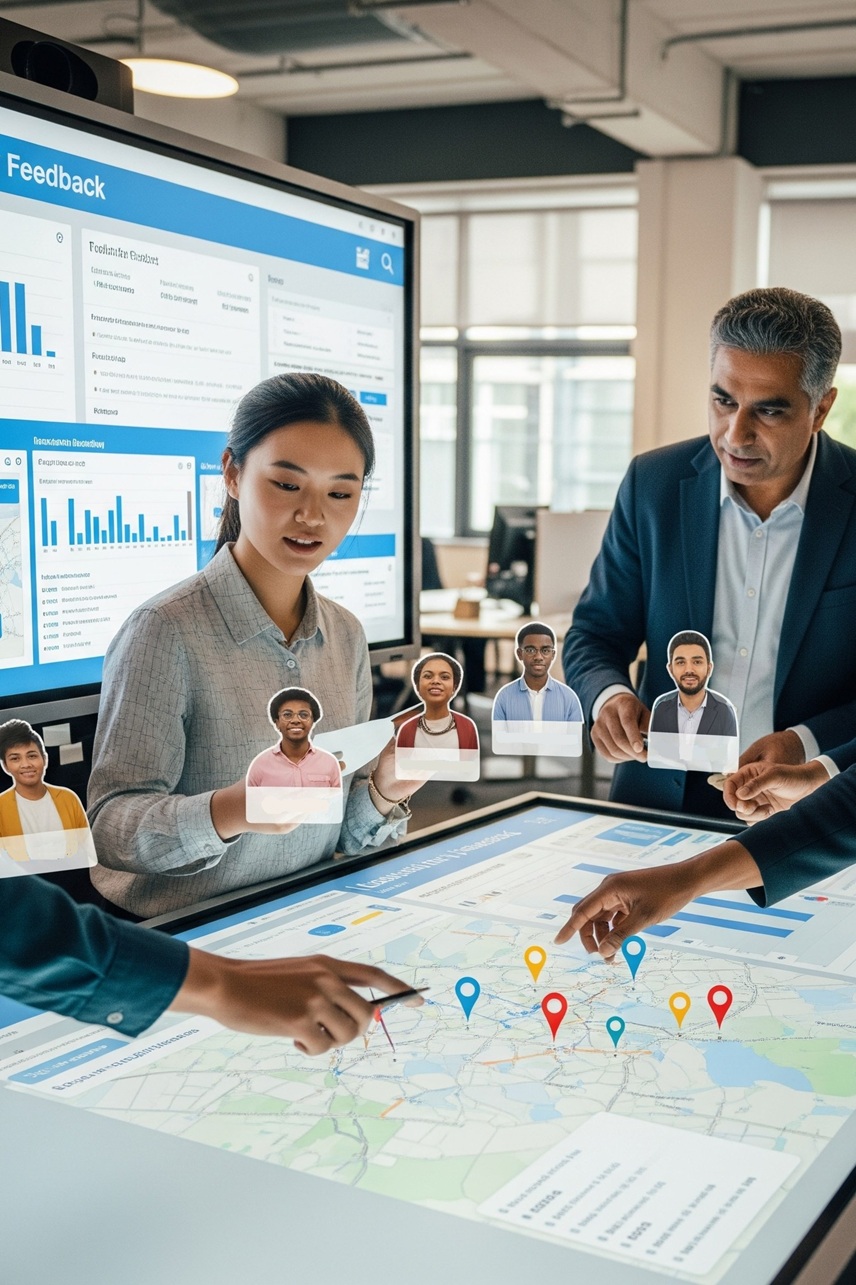 People working with data