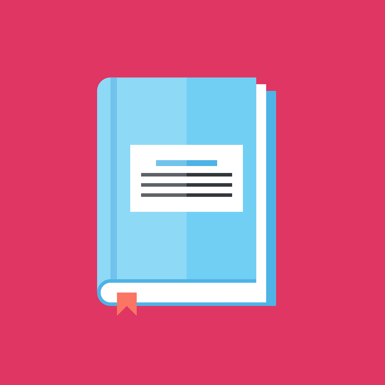Closed book with bookmark showing