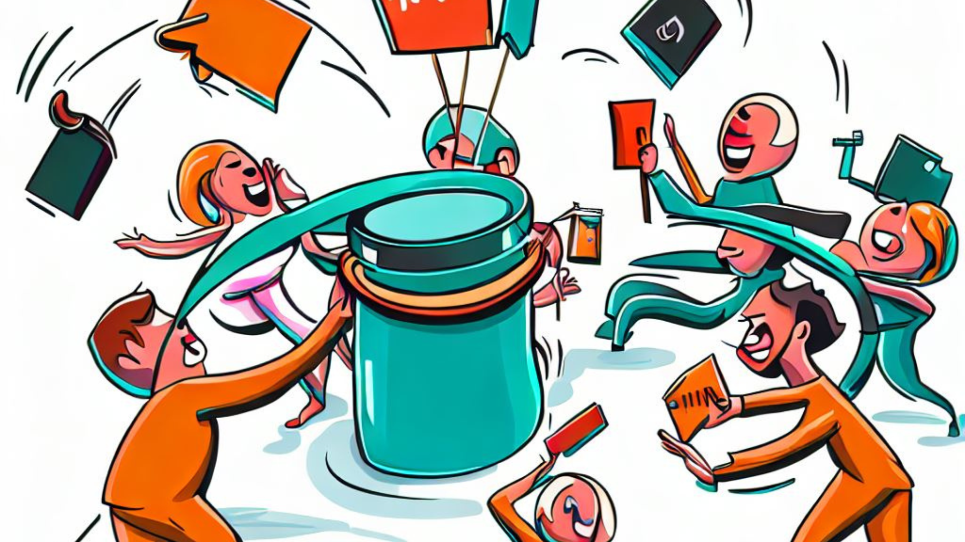 Cartoon image of people sharing their wants and offers